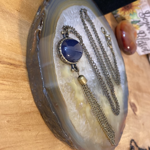 Sold do not share Dark blue tassel necklace - Picture 2 of 11